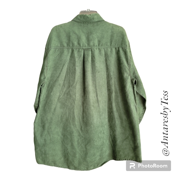Rugged Earth Outfitters L mens shirt green long sleeve button loose fit gorpcore - Picture 2 of 11